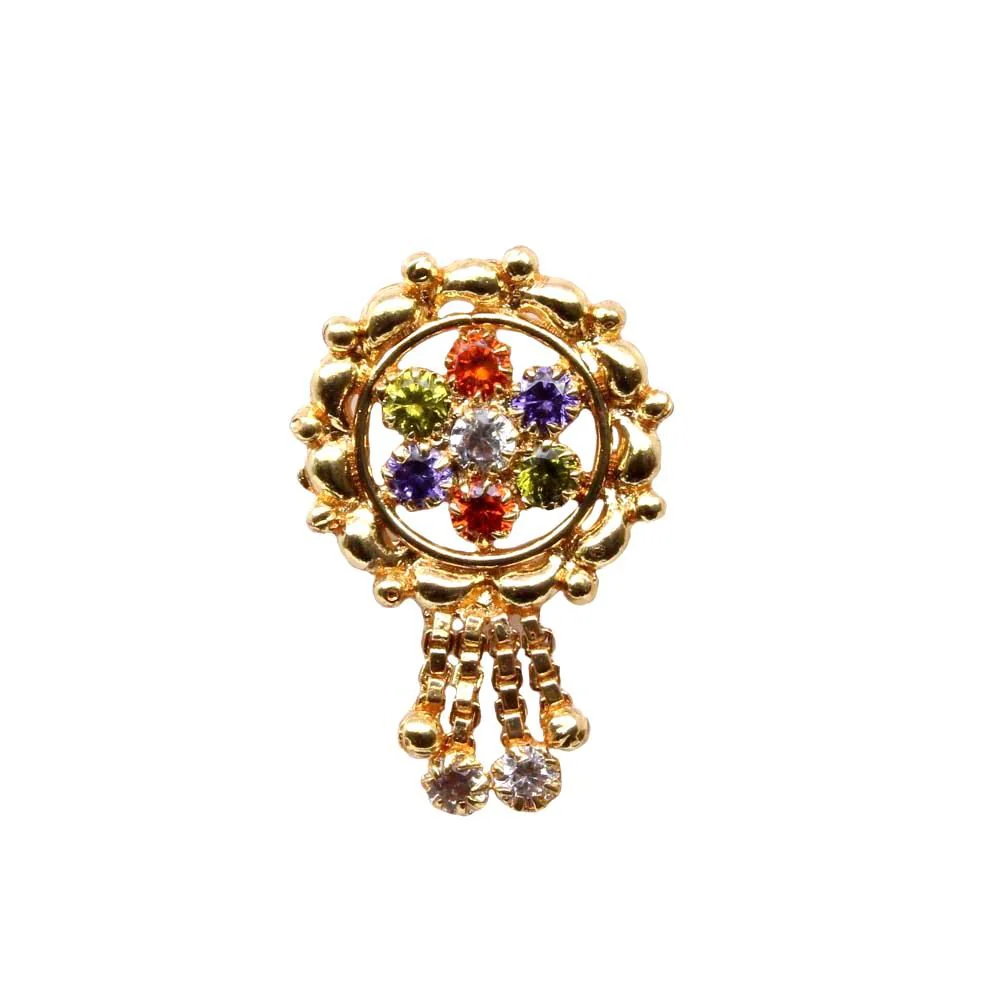Floral cluster hanging hains nose pin - Image 2