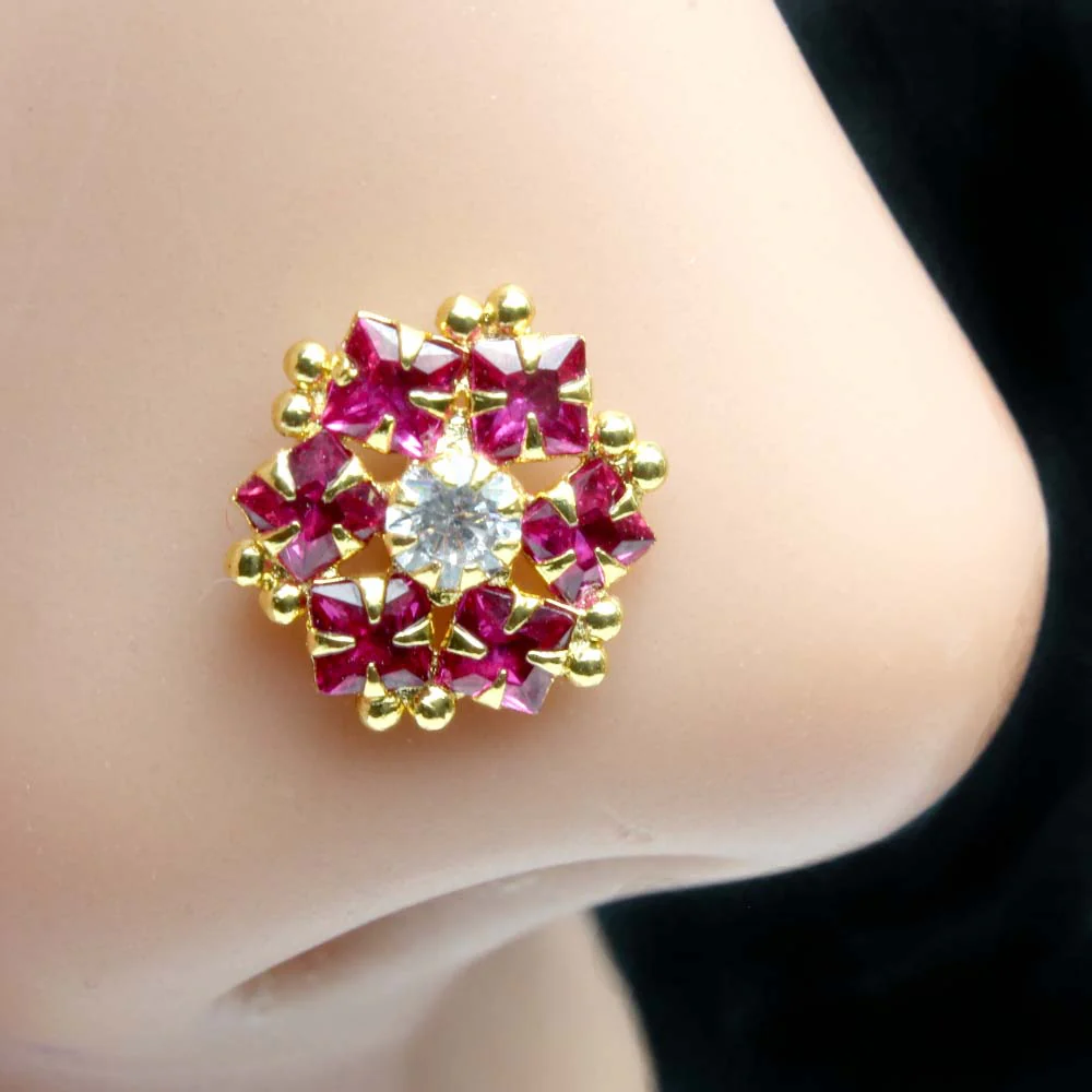 Floral design bridal Indian nose pin