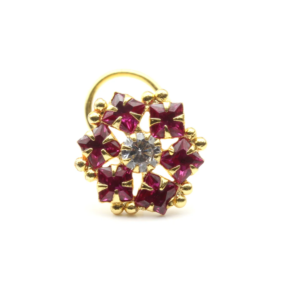 Floral design bridal Indian nose pin - Image 2