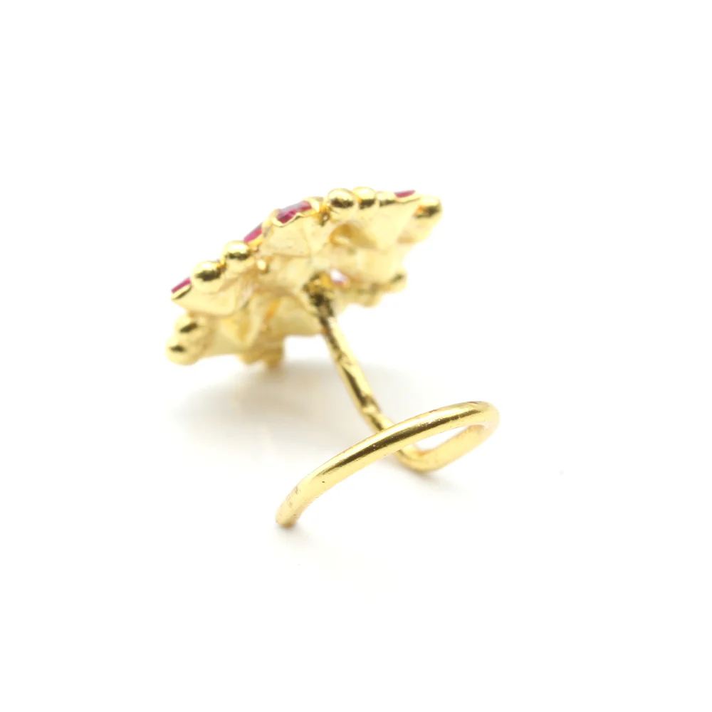 Floral design bridal Indian nose pin - Image 3