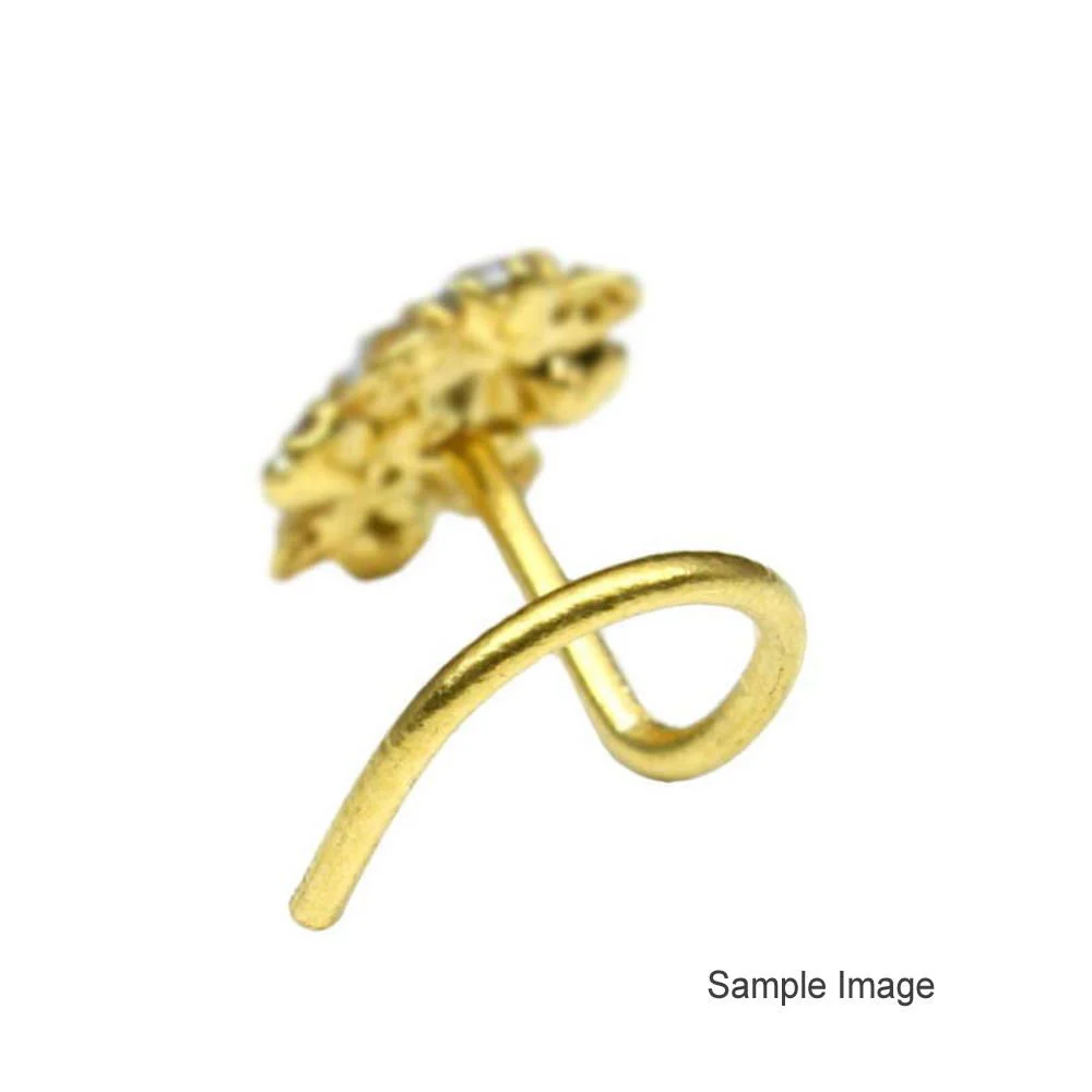 Floral design L-bend nose pin - Image 4