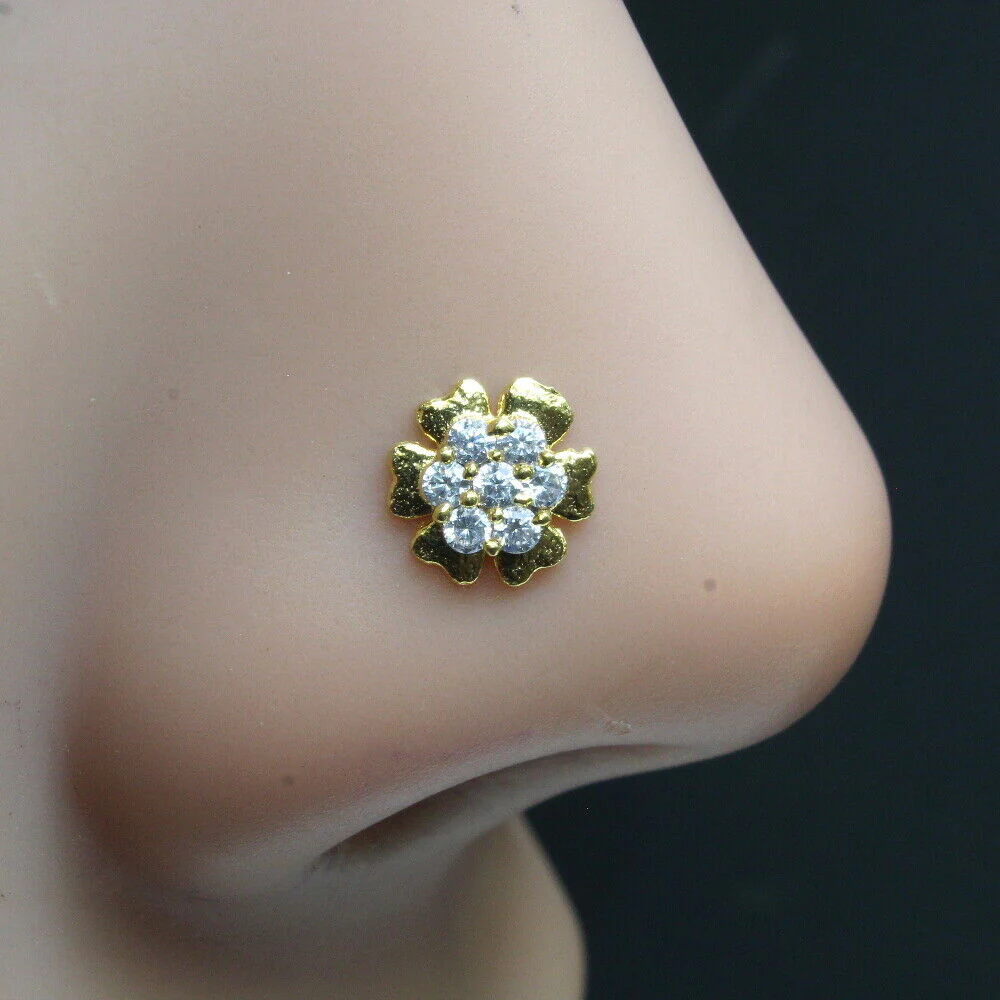 Floral gold plated dream Nose Pin