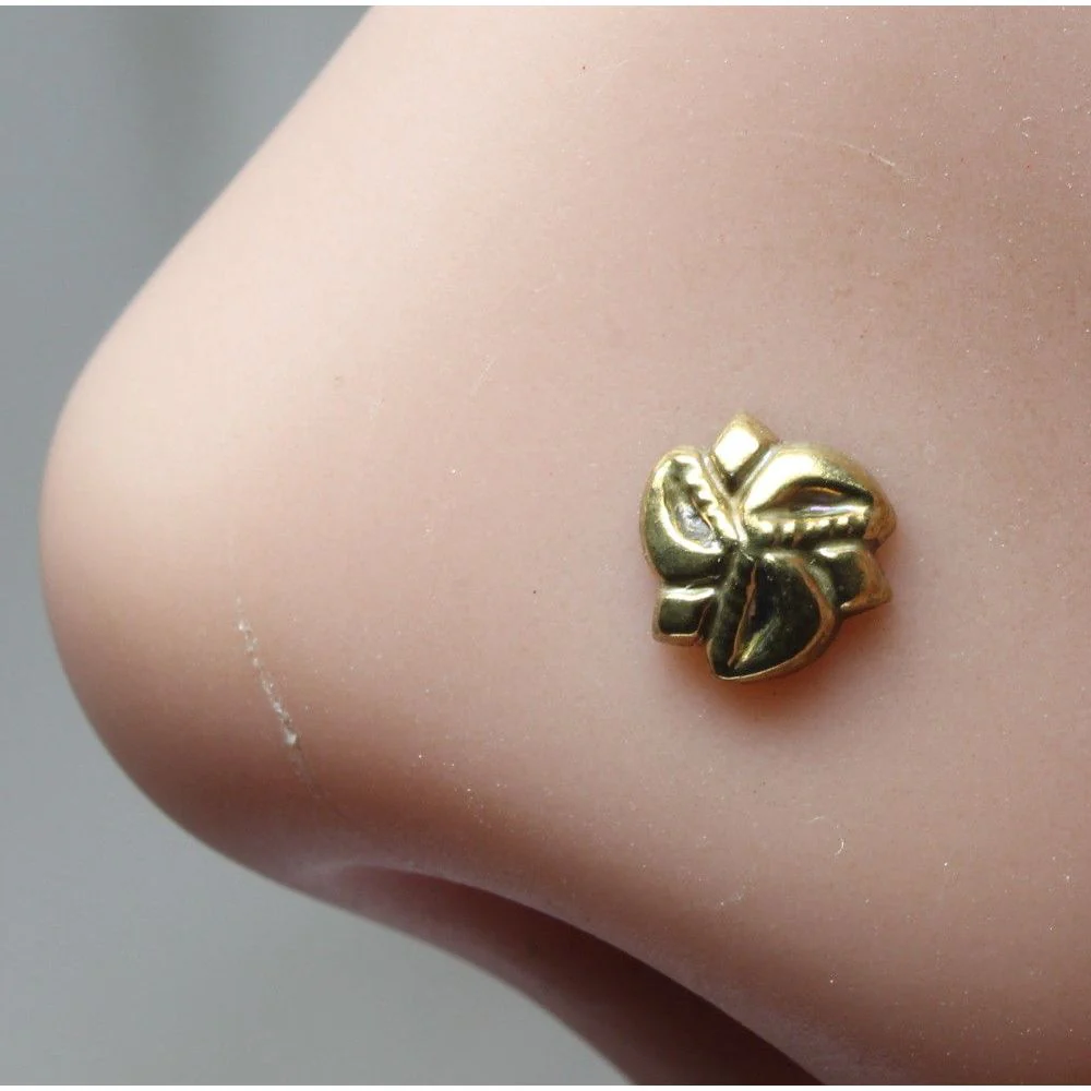 Floral leaf design nose pin
