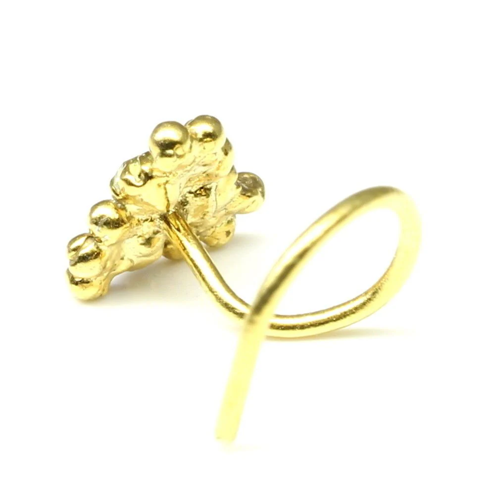 Floral shaped triangle style nose stud - Image 3
