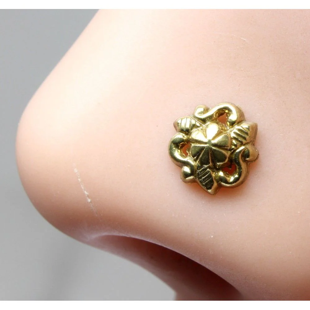 Floral simple nose pin stud - Image 2