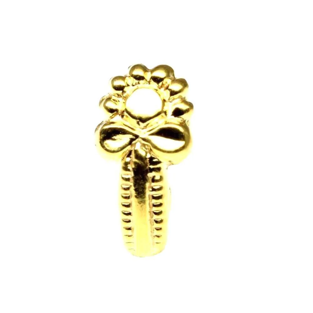 Floral with bow gold nose stud - Image 2