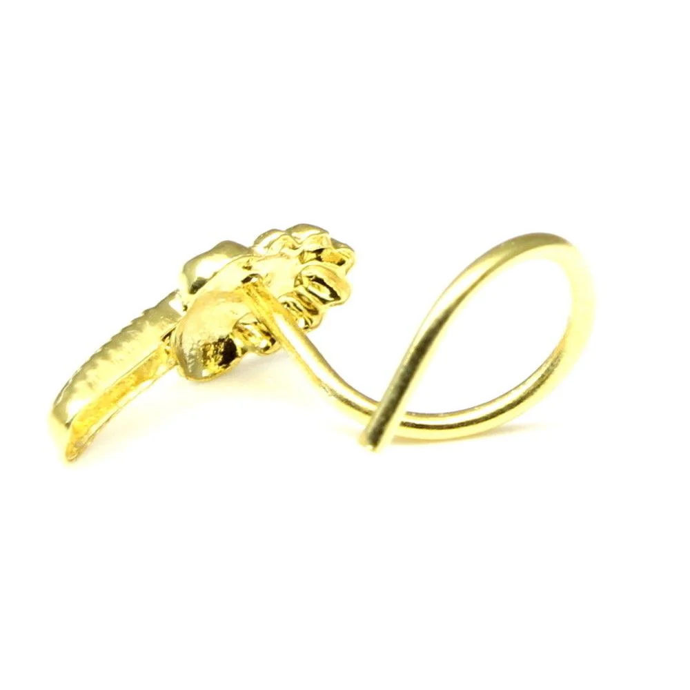 Floral with bow gold nose stud - Image 3