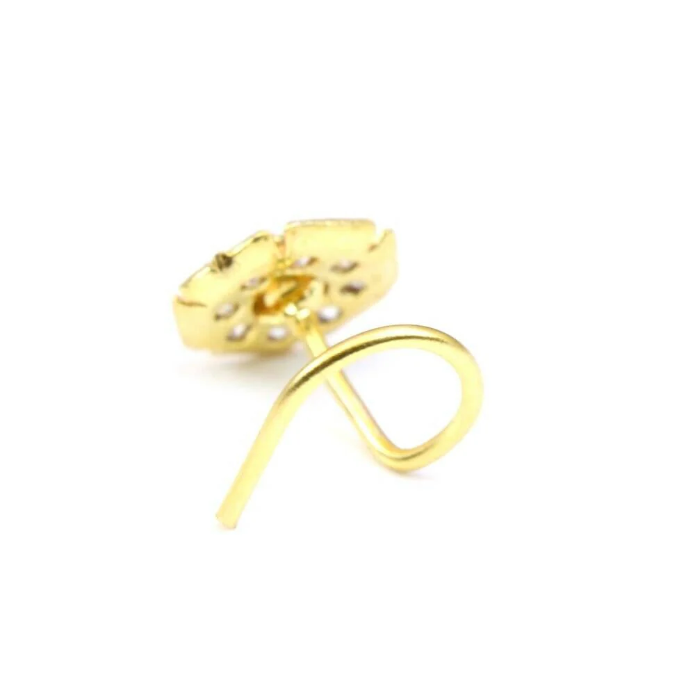 Flower-shaped Rajasthani nose pin - Image 3