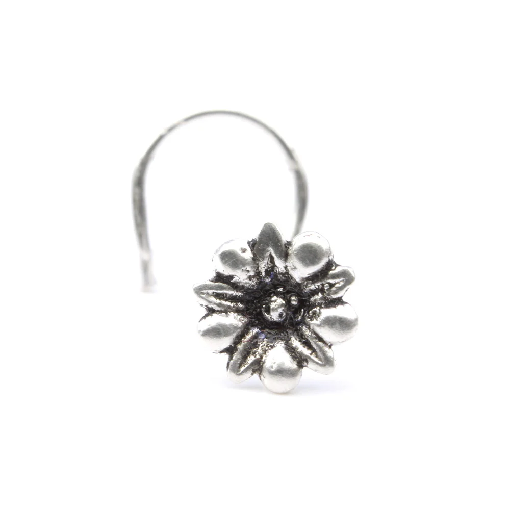 Floral Sterling Silver Nose Piercing - Image 3