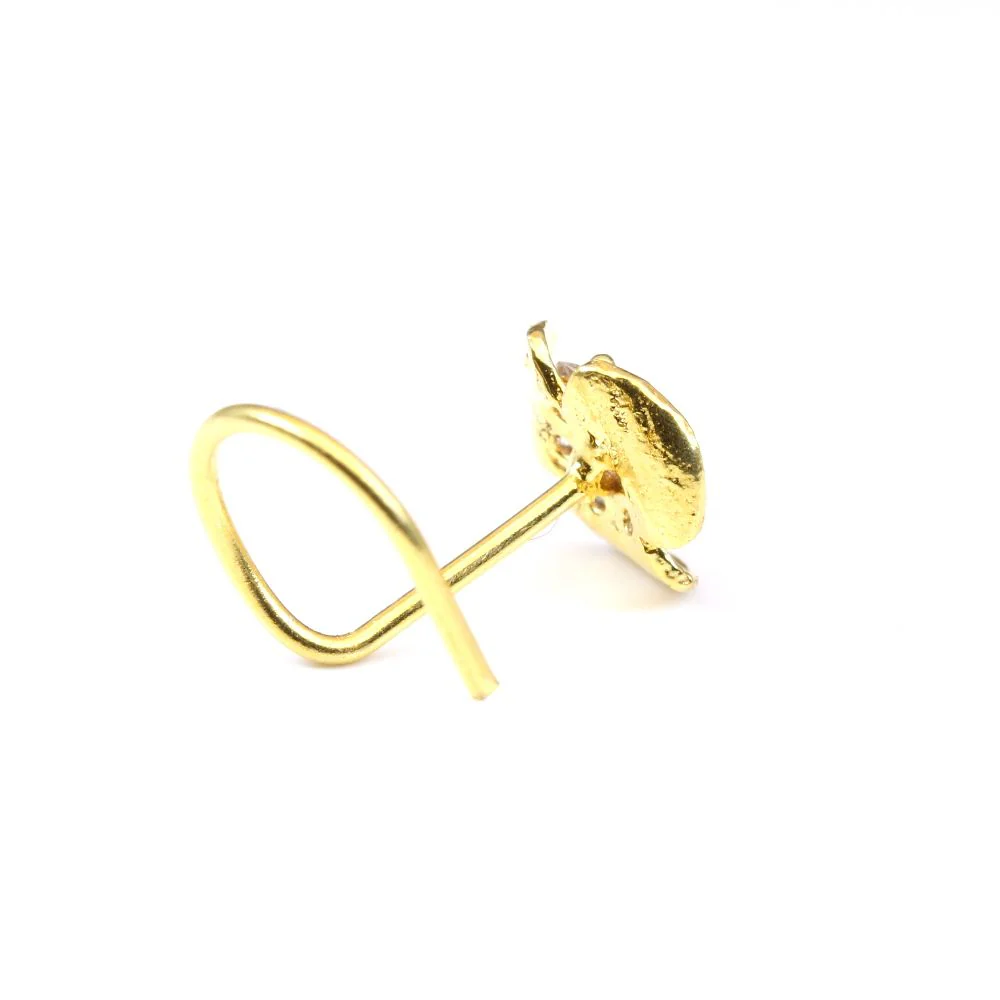 Flowerish gold plated nose pin - Image 3