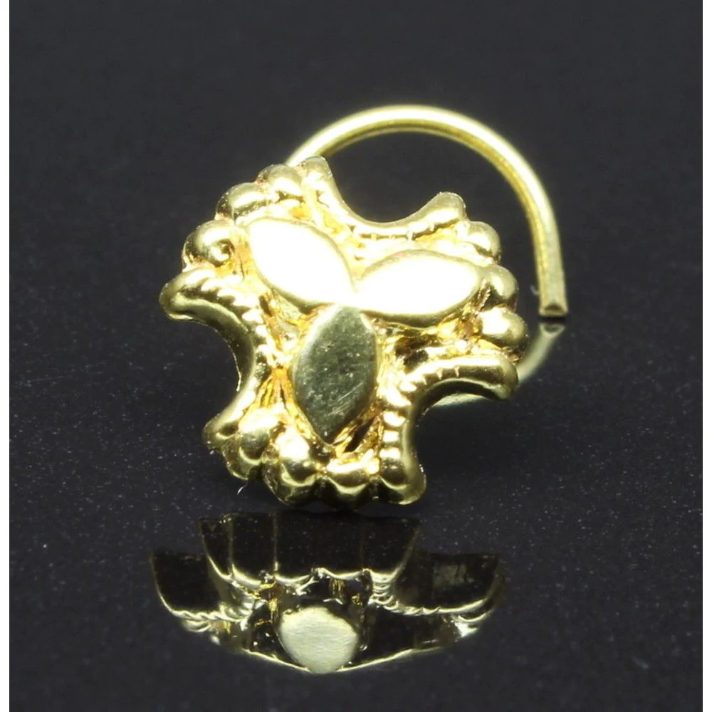 Foliage gold plated nose pin - Image 3