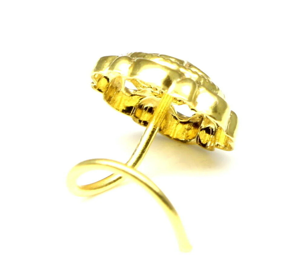 Foliage gold plated nose pin - Image 4