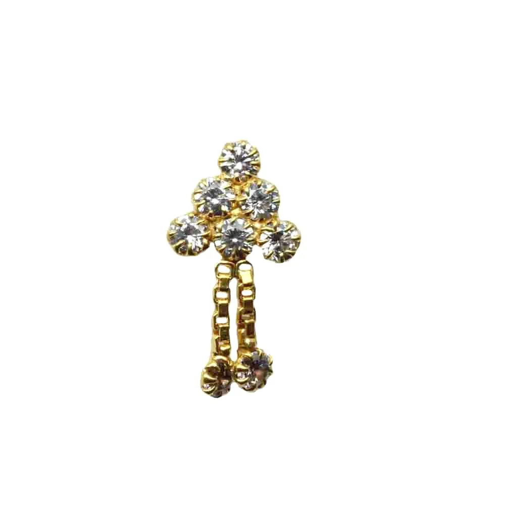 Gold filled dangle chained nose pin - Image 2