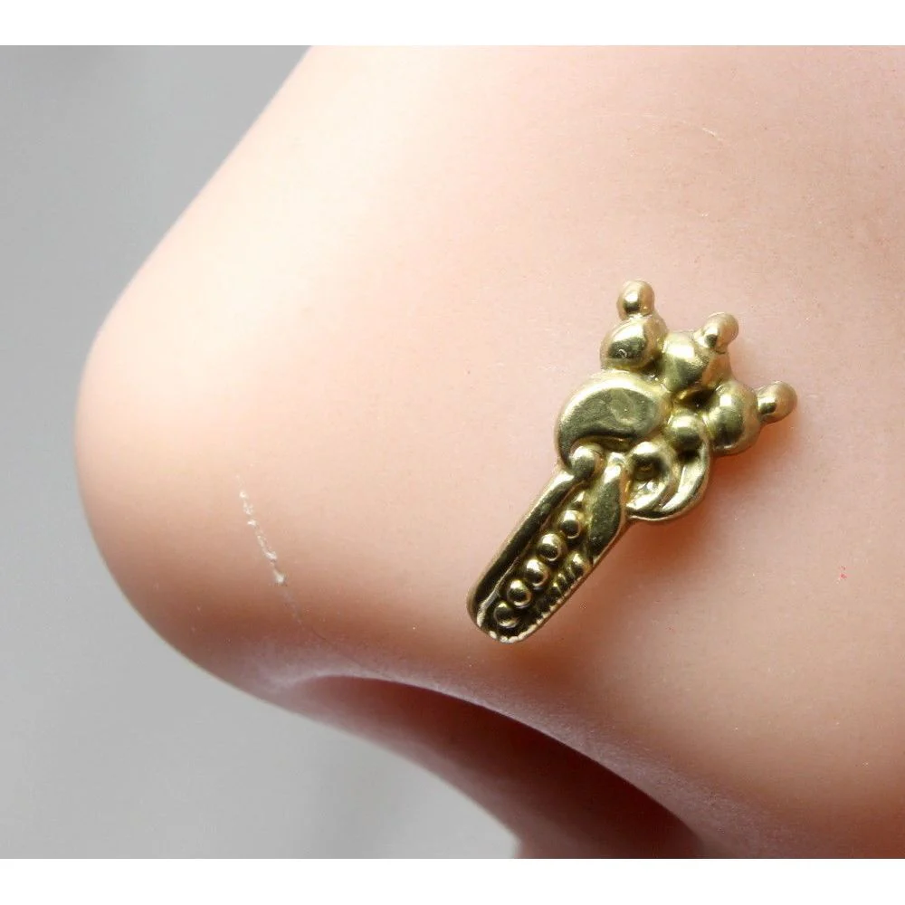Gold finish L bed nose pin