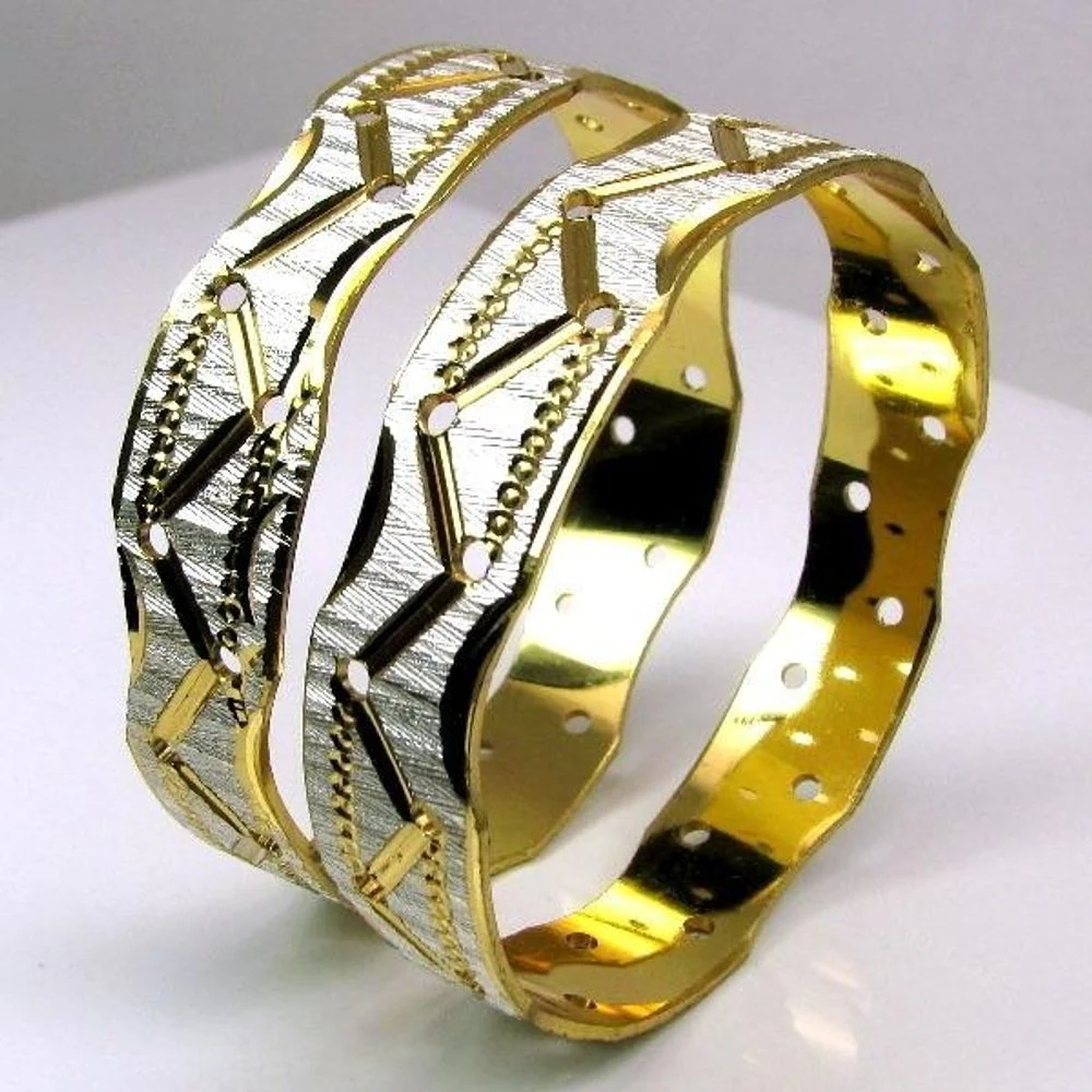 Gold Plated Bridal Fashion Jewelry Bracelet Set Size 2.6