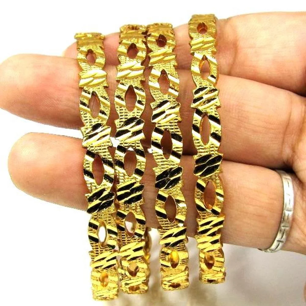 Gold Plated Bridal Fashion Jewelry Bracelet Set Size 2.8 - Image 3