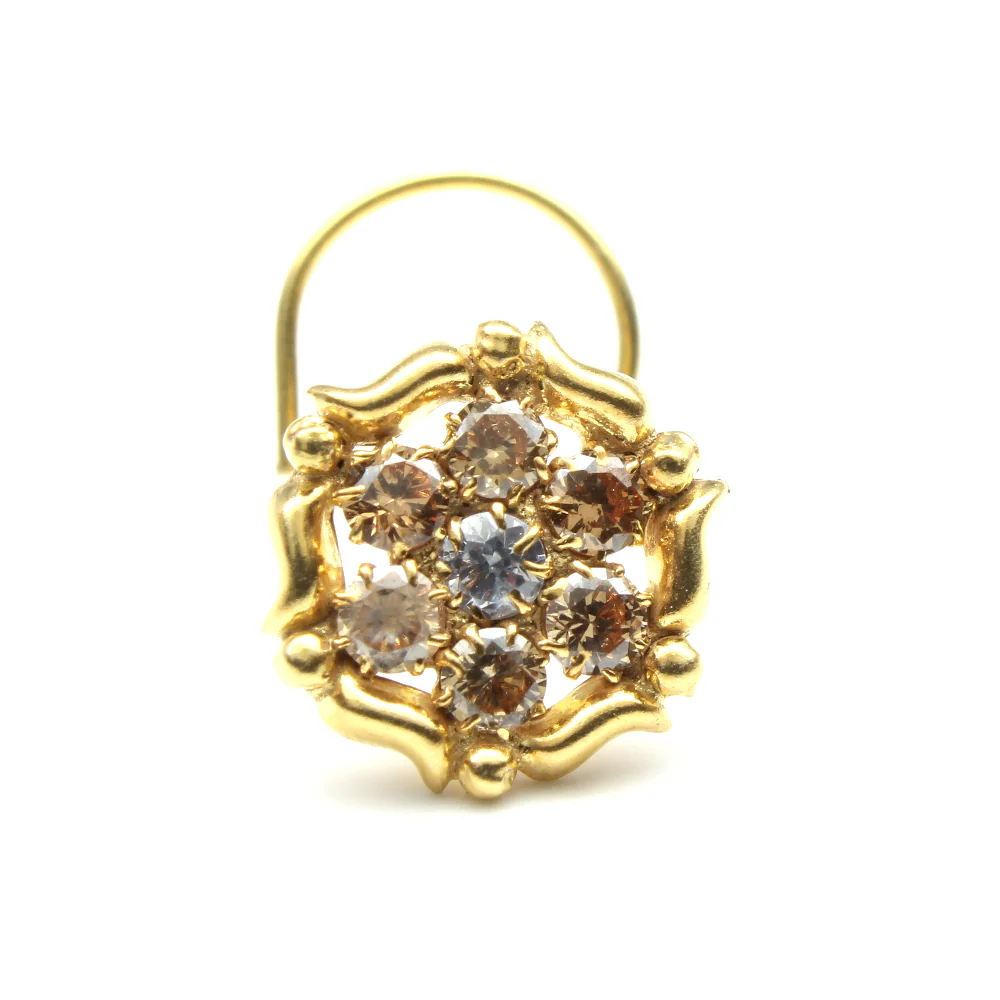 Gold Plated flower shape nose pin - Image 8