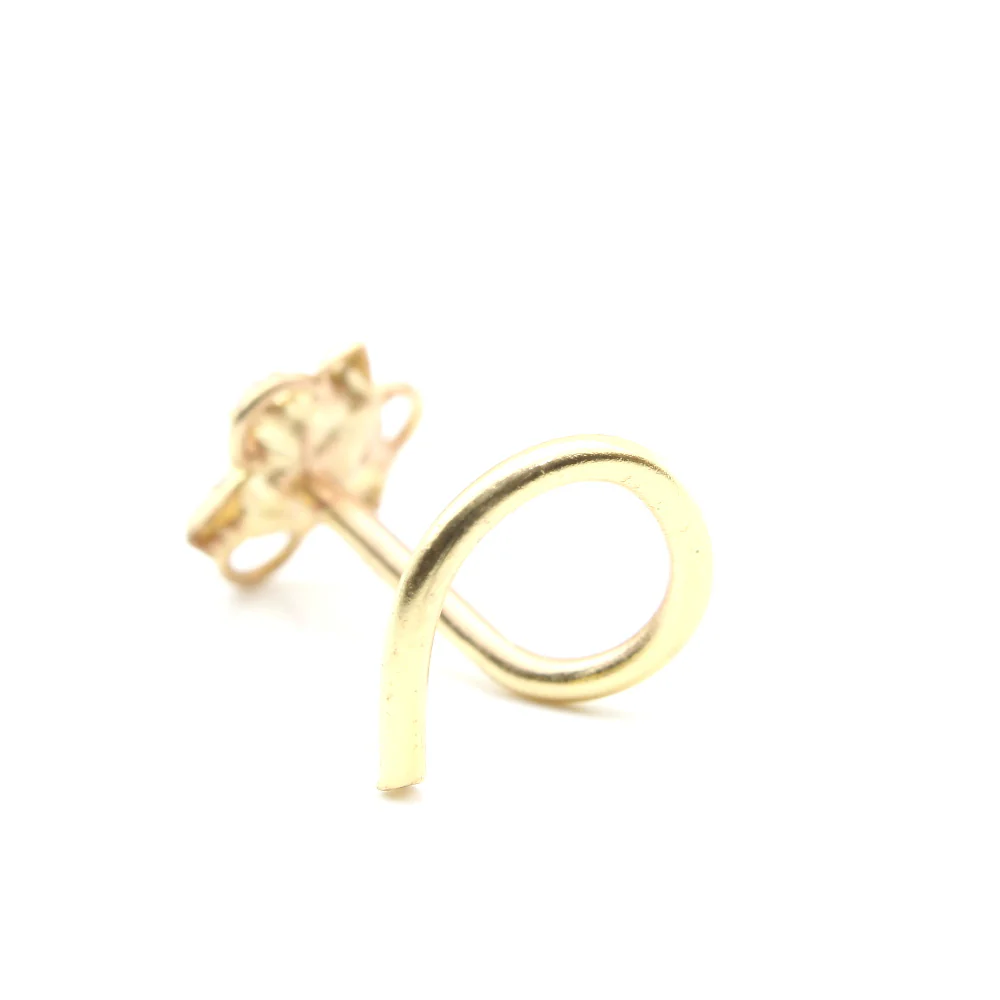 Gold Plated Triple-Petal corkscrew Nose Stud - Image 3