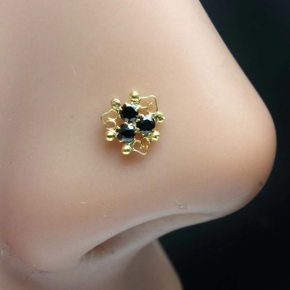 Gold Plated twisted wire nose pin