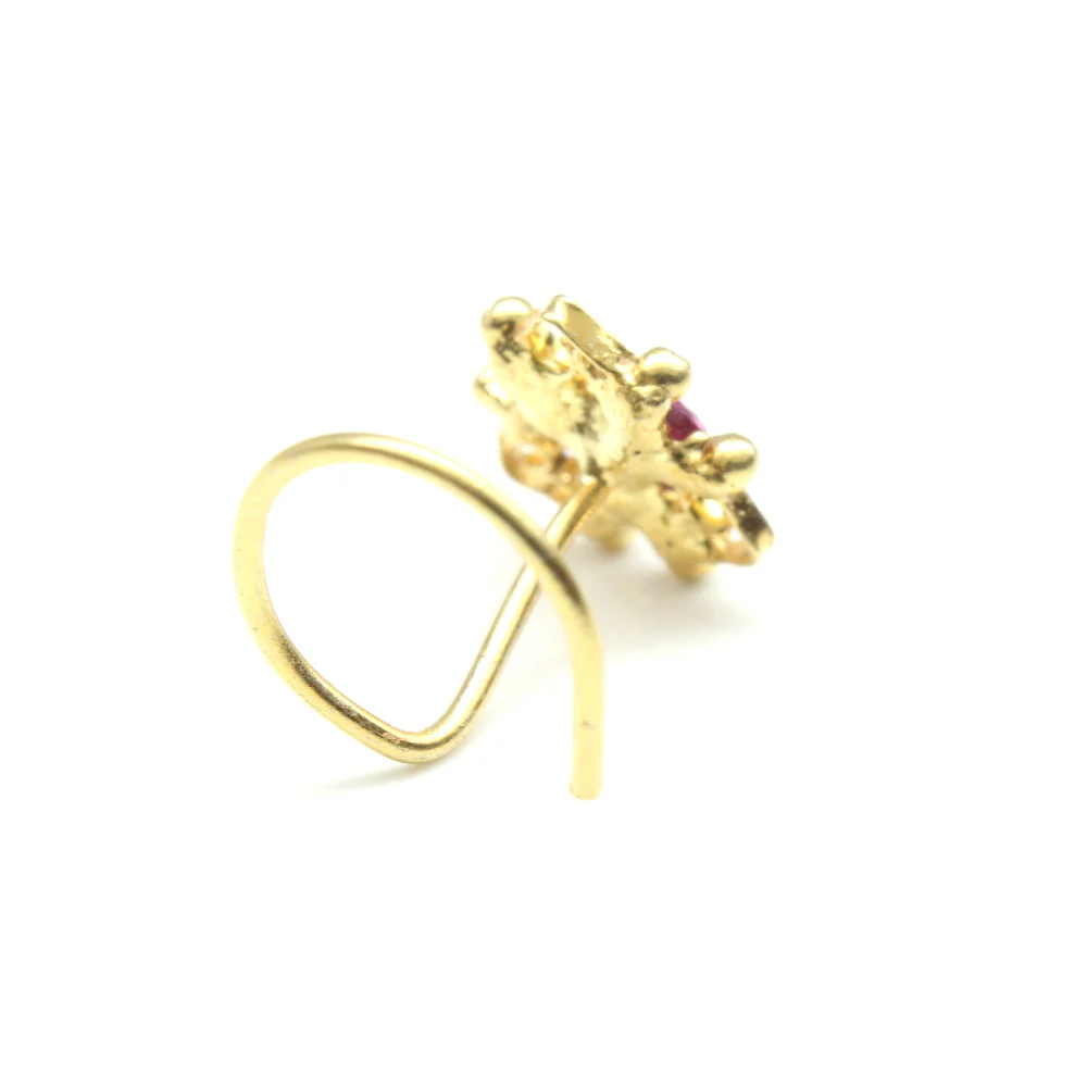 Gold Plated twisted wire nose pin - Image 10