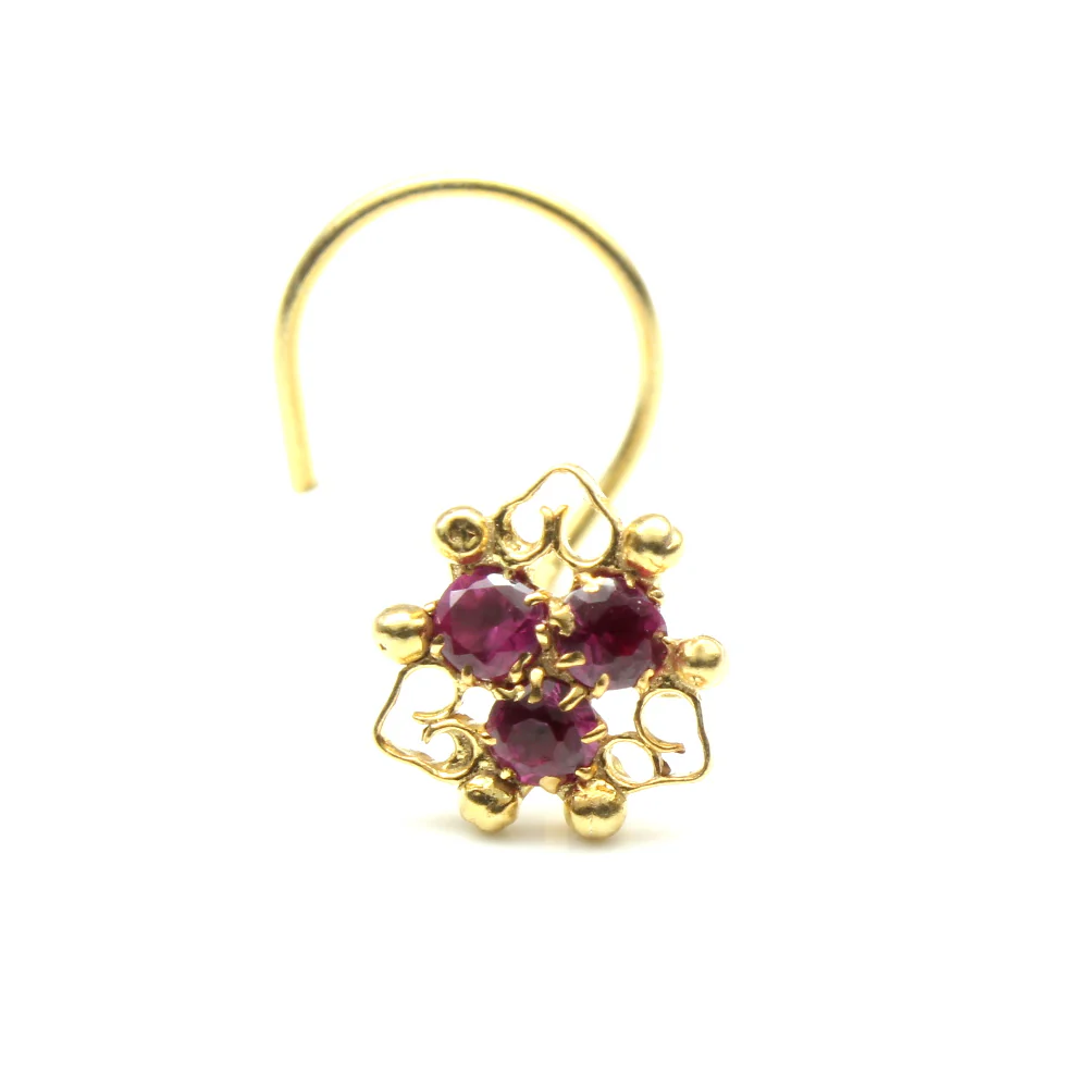 Gold Plated twisted wire nose pin - Image 5