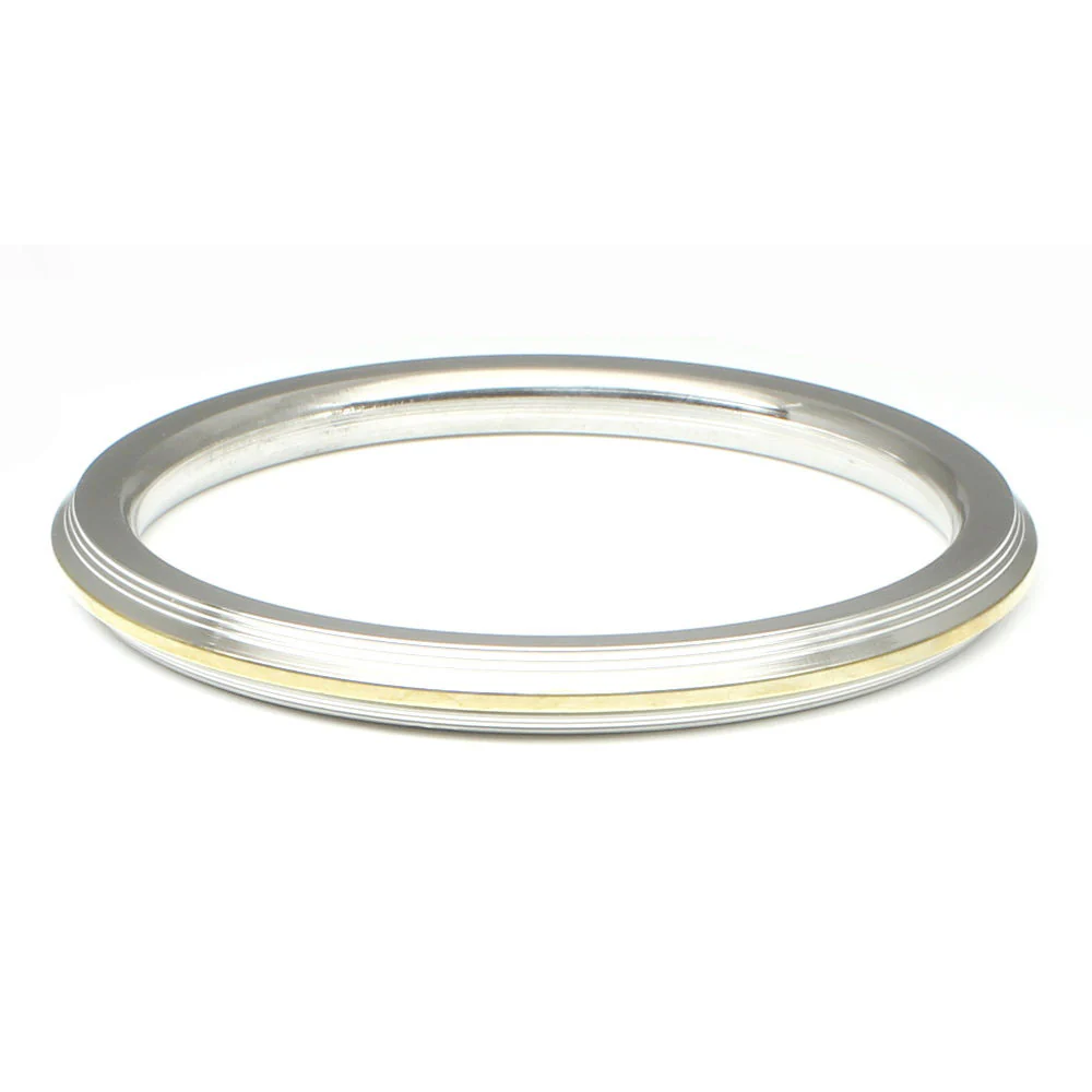 Golden Line Stainless Steel Kada Bracelet – Unisex Sikh Kara Bangle - Image 2
