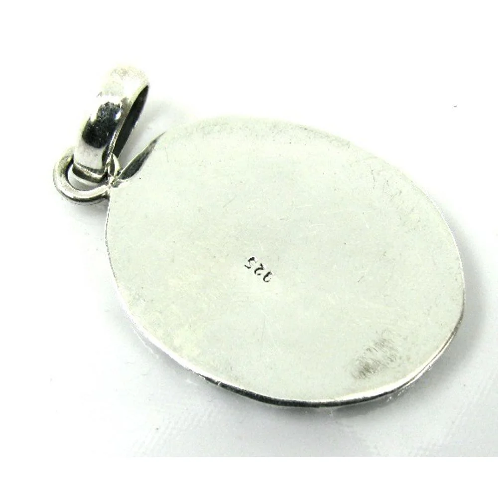Hand Crafted Antique Style Girls and Flower Inscribed 925 Sterling Silver Pendant - Image 4