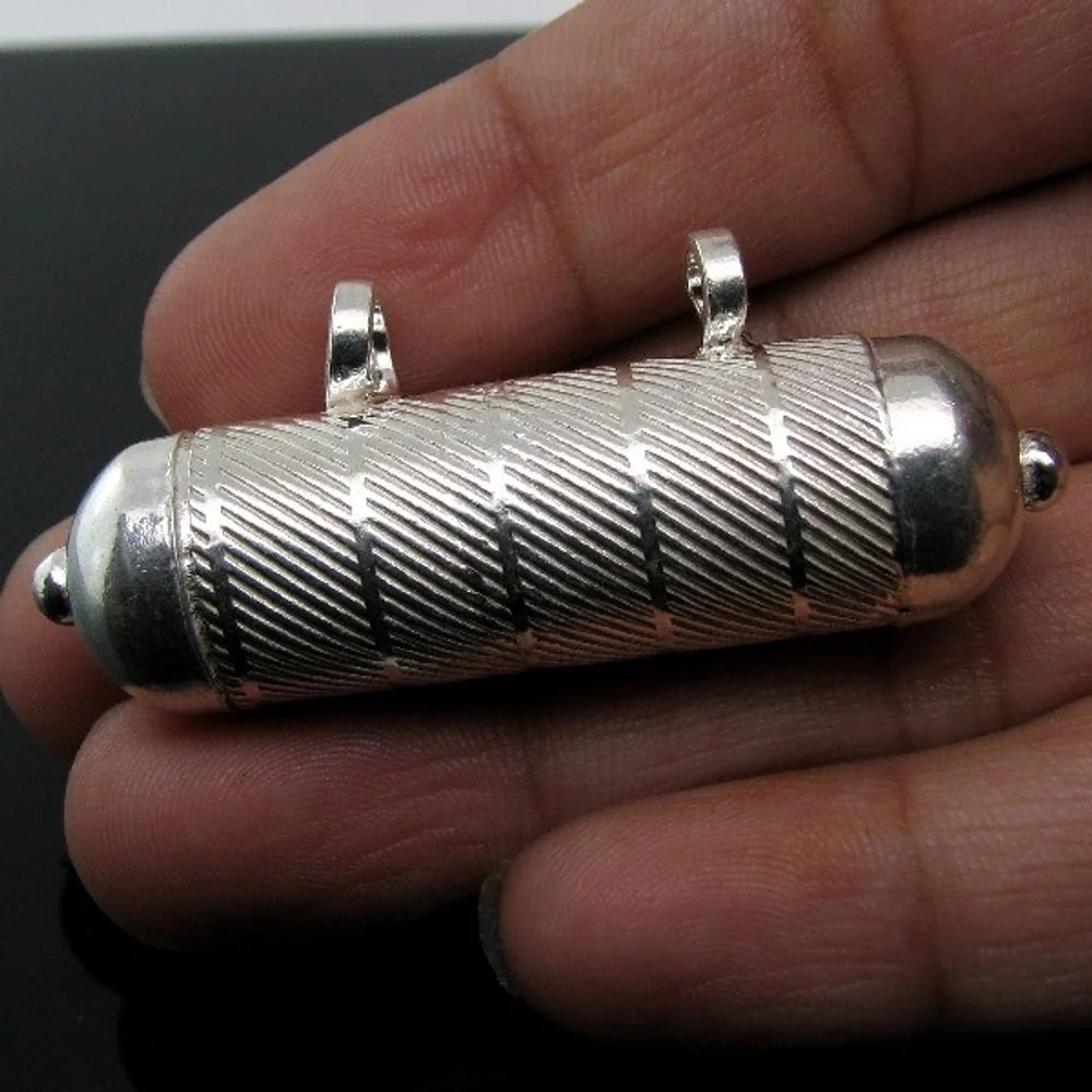 Handcrafted Silver Locket Pendant Container (Open able) - Image 2