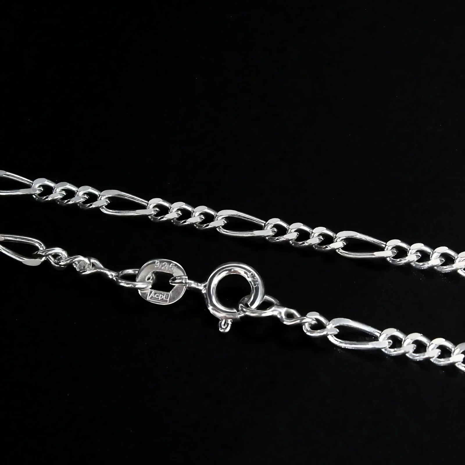 Handmade 925 Sterling Silver figaro Neck chain 18" - Image 4