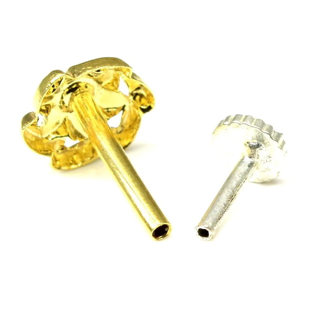 Handmade floral nose pin piercing - Image 3