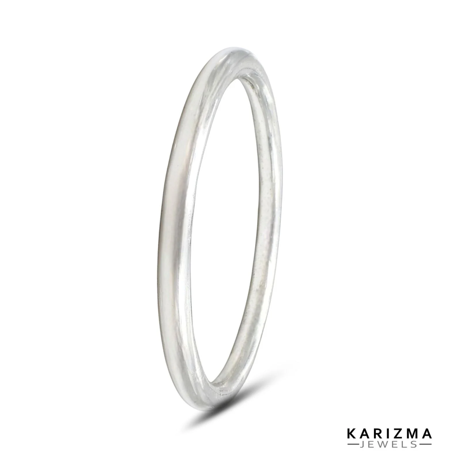 Jointless handmade Pure Solid Plain Round Silver Bangle Bracelet kada