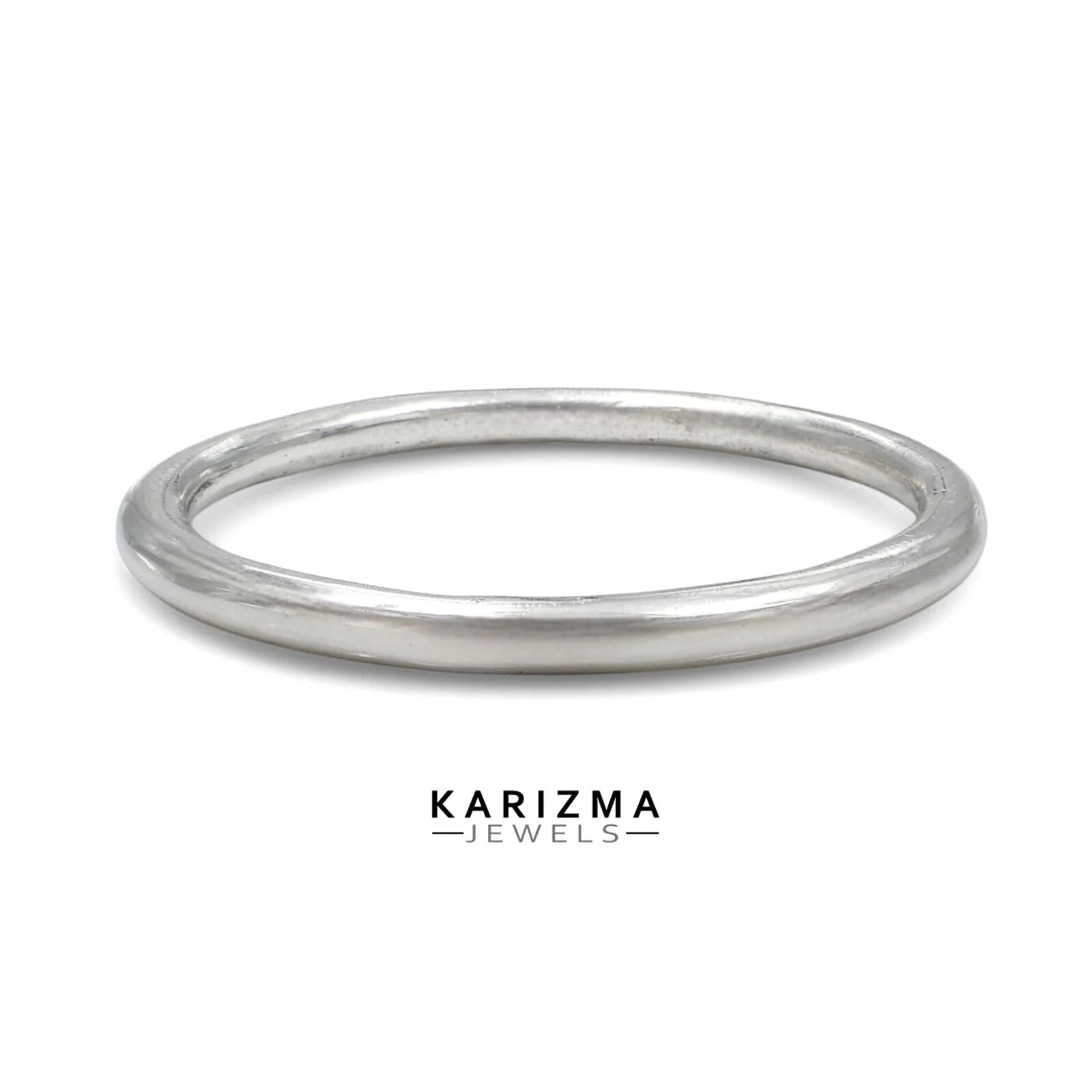 Jointless handmade Pure Solid Plain Round Silver Bangle Bracelet kada - Image 4