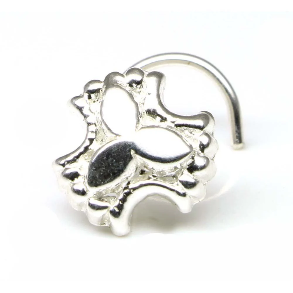 Hypoallergenic Spiral Silver Nose Pin