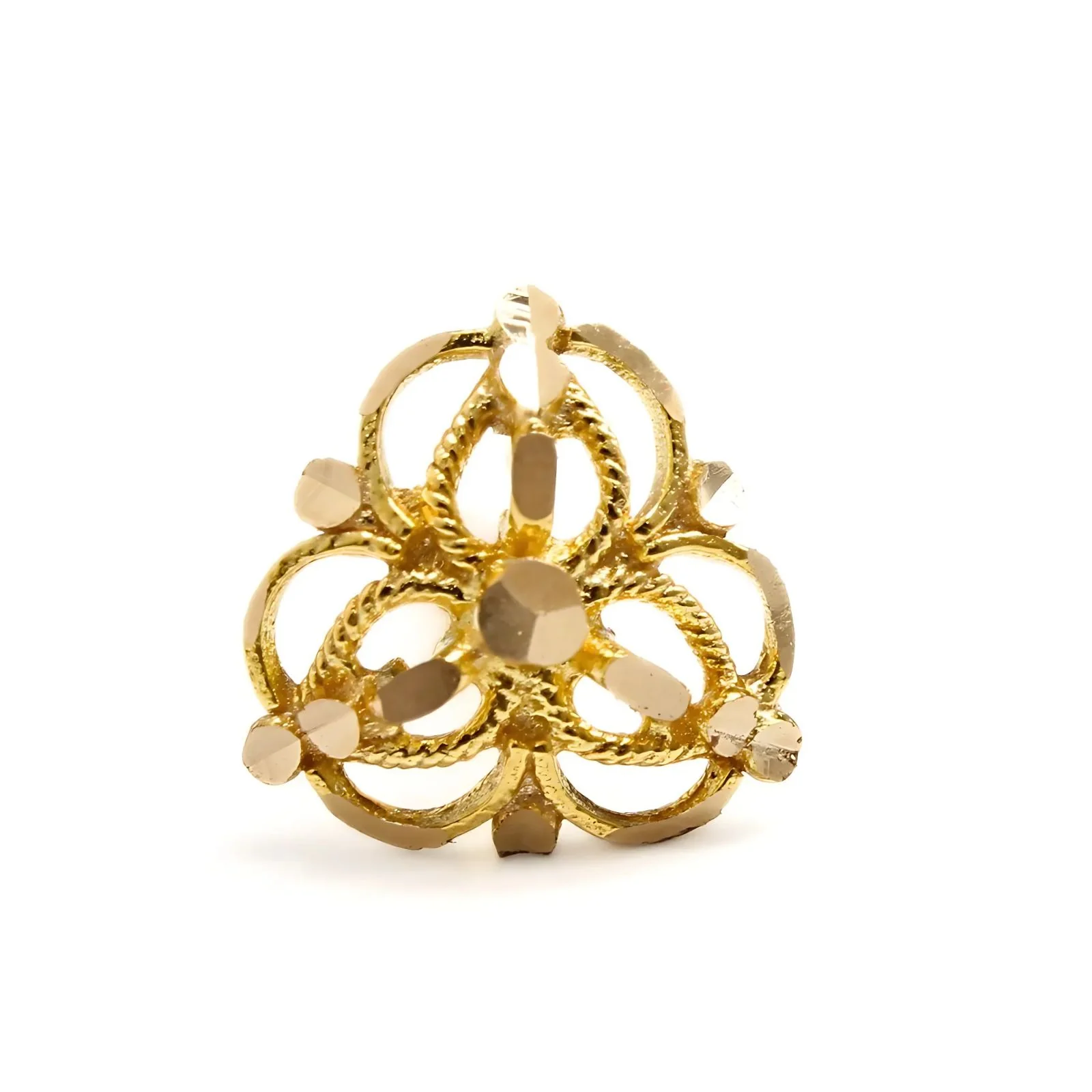 Indian 18K Real Gold cultural design Nose stud nose ring Push Pin - Image 3