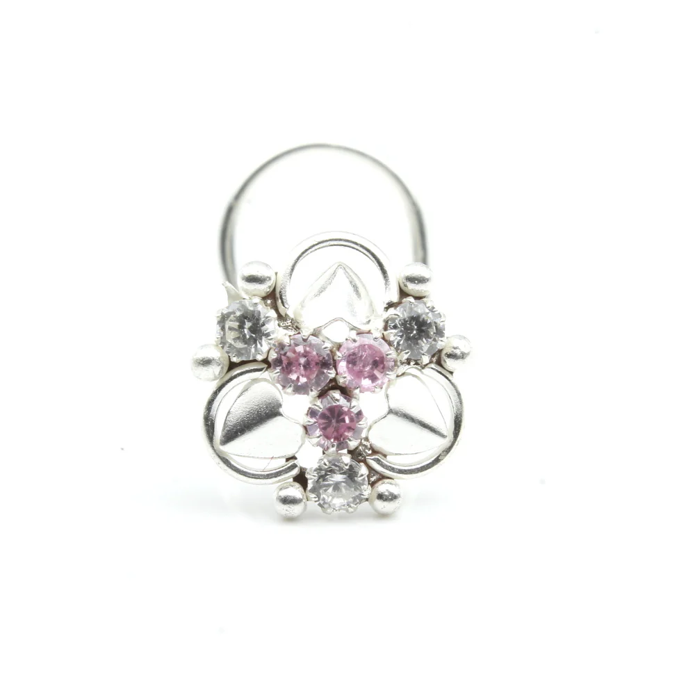 Silver Twisted Nose Pin - 925 Sterling Silver - Image 2