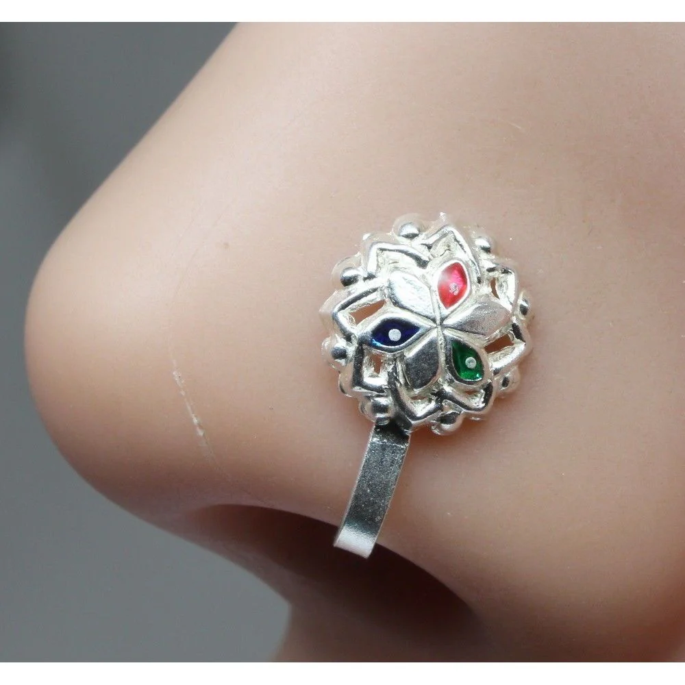 Indian Daisy Clip On Nose Ring Stud - Image 2