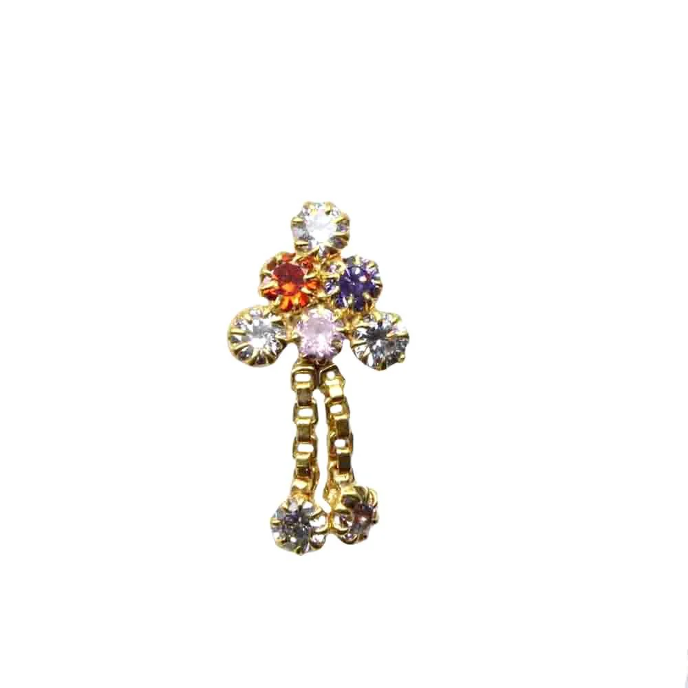 Indian Dangle Nose Ring/Stud - Image 2