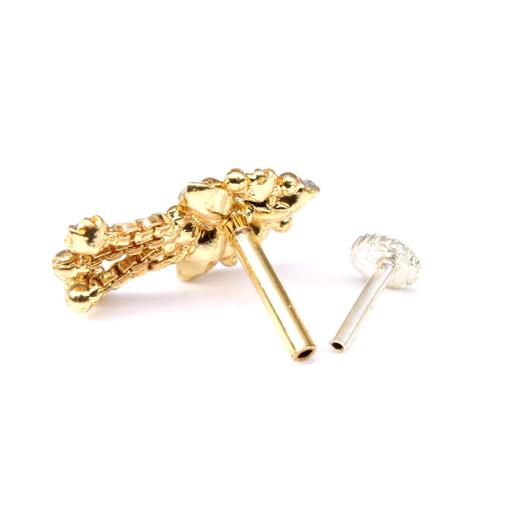 Indian dangling elements nose pin - Image 3