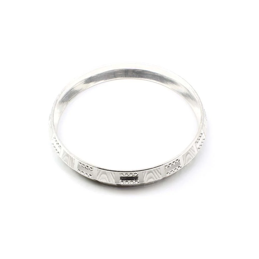 Punjabi style Real Sterling Men's Silver Kada - Image 4