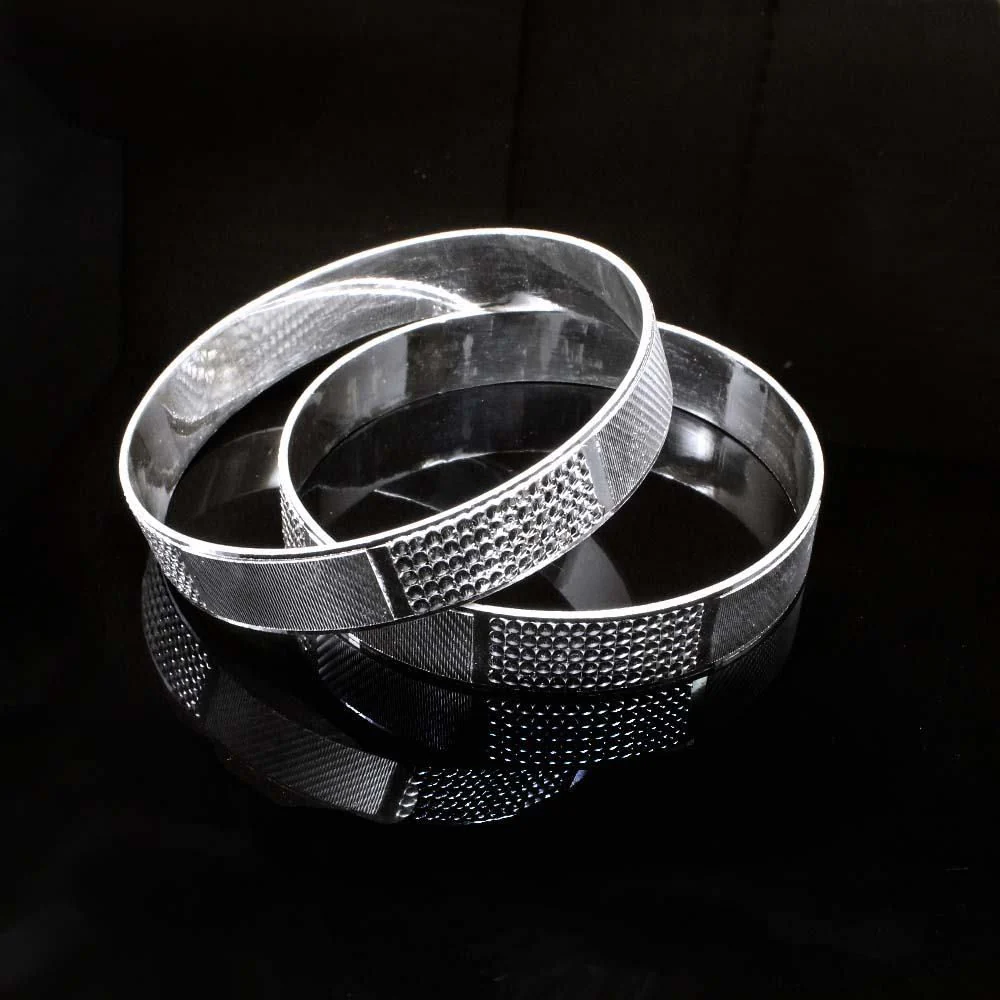 Indian Real Sterling Silver Women Bangles Bracelet (Kangan) Pair - Image 3