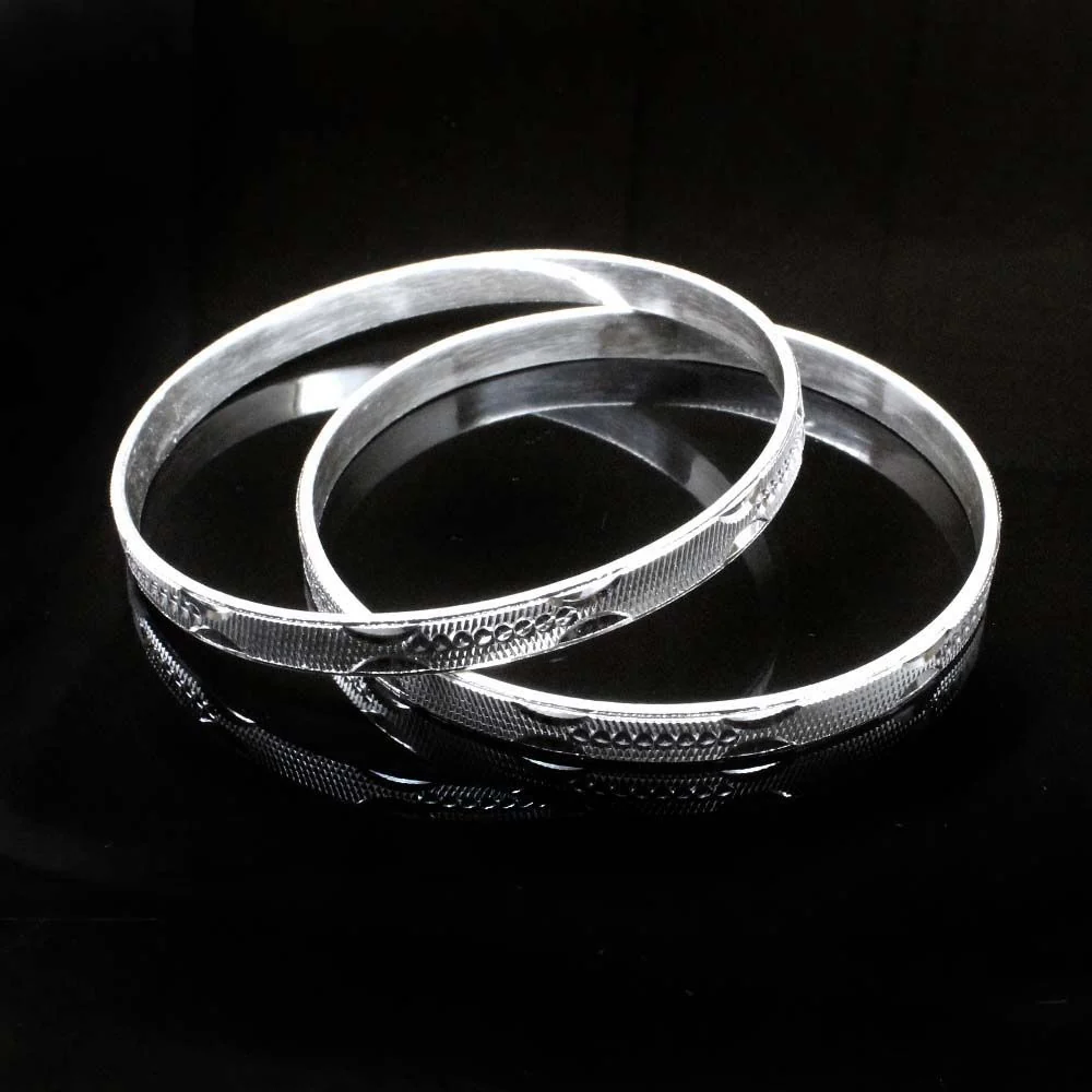 Indian Real Sterling Silver Women Bangles Bracelet (Kangan)-Pair - Image 2