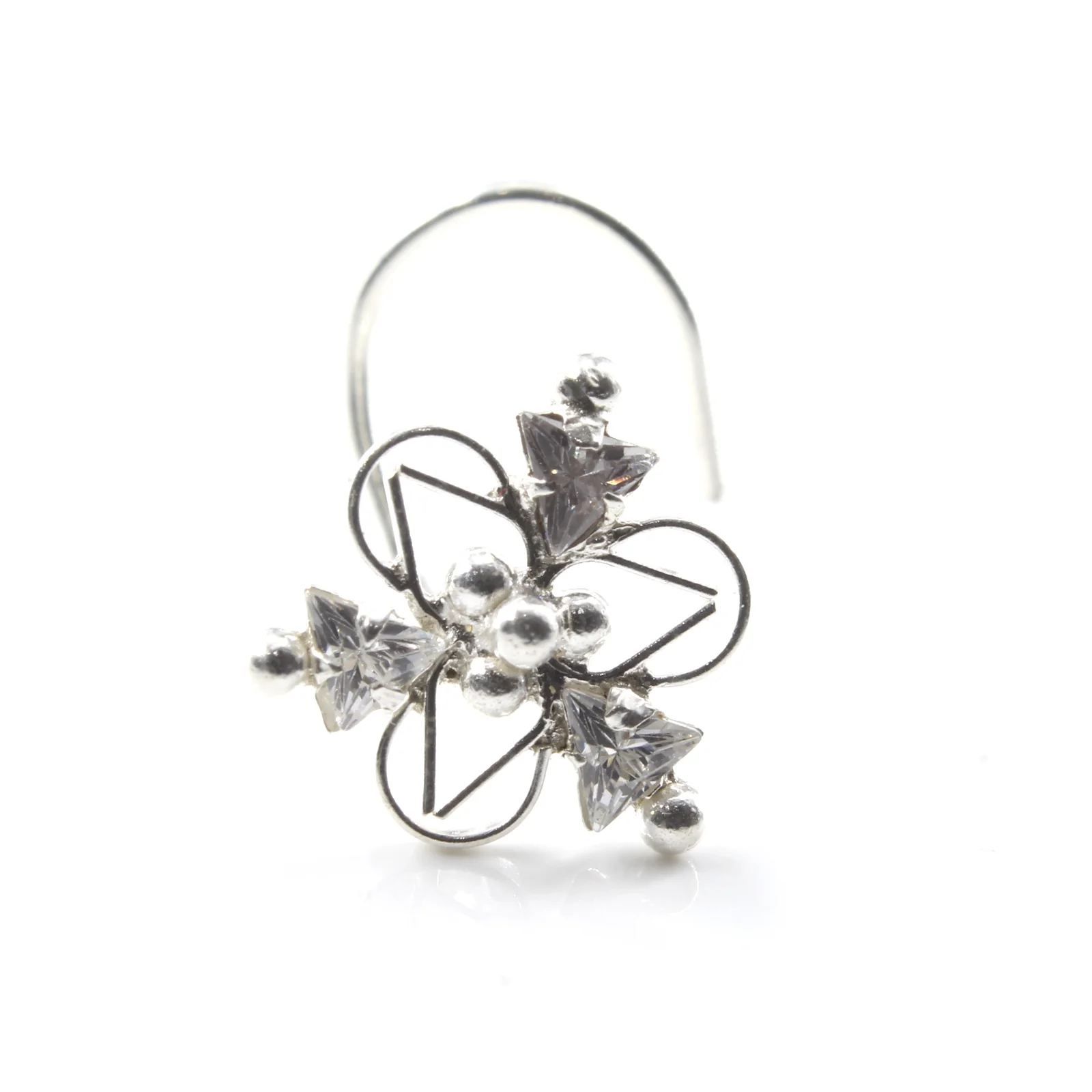 Gold Look Nose Stud Silver Base - Image 7