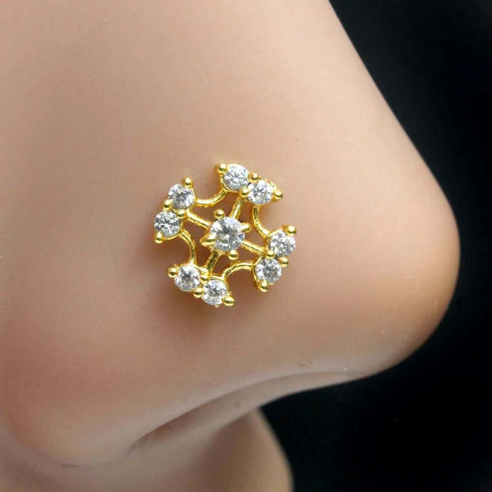 Indian snowflake nose pin 22g