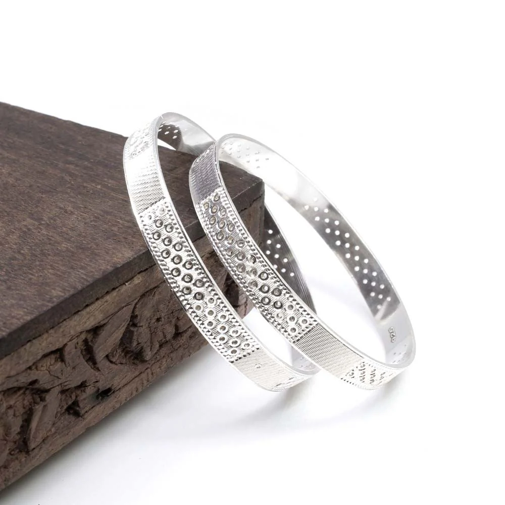 Indian Solid Pure Silver Women Bangles Bracelet (Kangan)