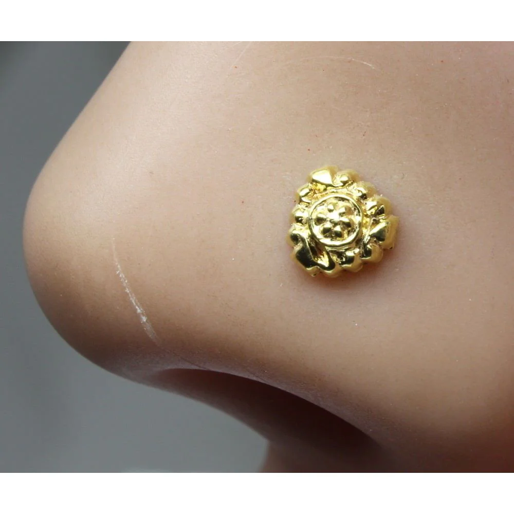 Indian spiral L-bend nose stud - Image 2