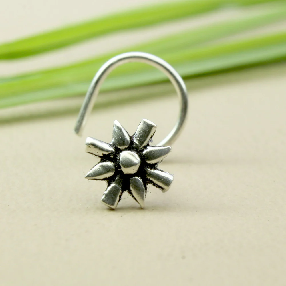 Daisy Sterling Silver Nose Piercing