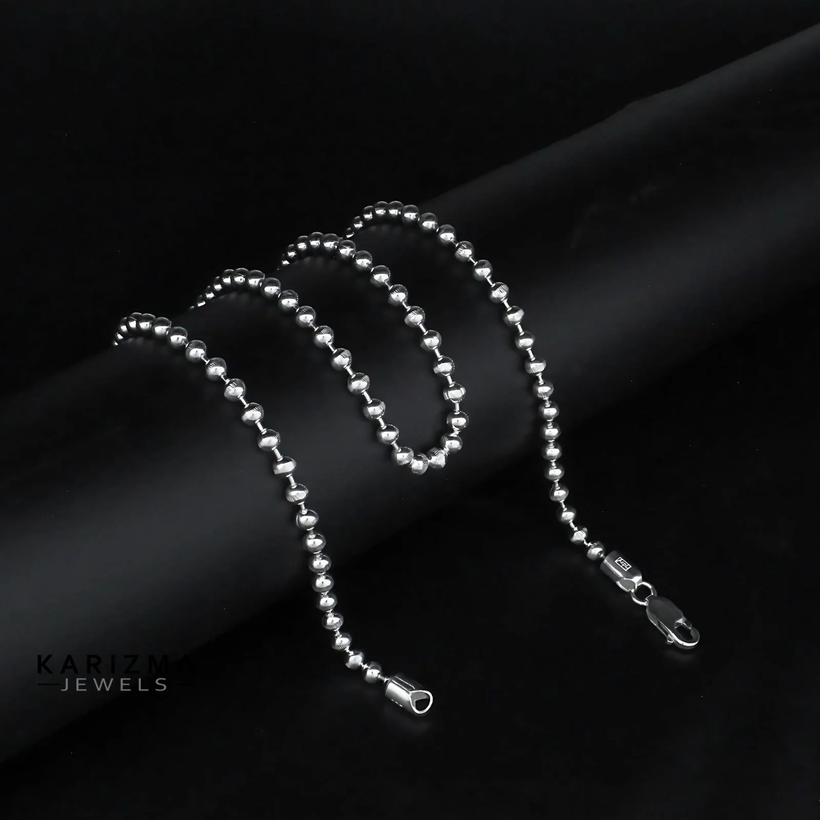 Indian style 925 Sterling Silver Beads Unisex Neck Chain 20" - Image 2