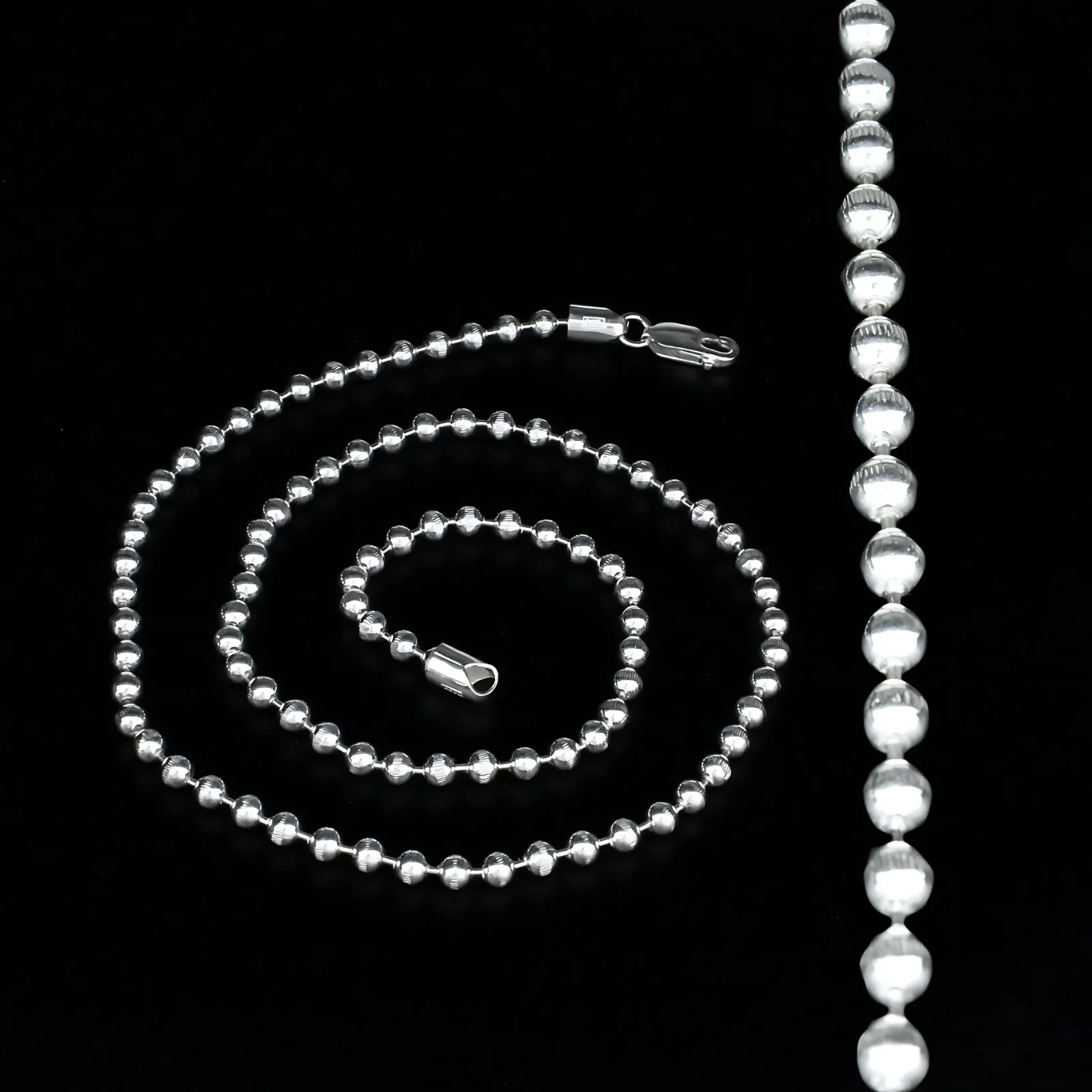 Indian style 925 Sterling Silver Beads Unisex Neck Chain 20" - Image 3