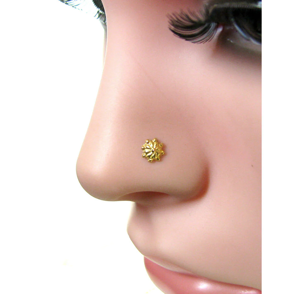 Indian style flower-shaped nose pin - Image 4