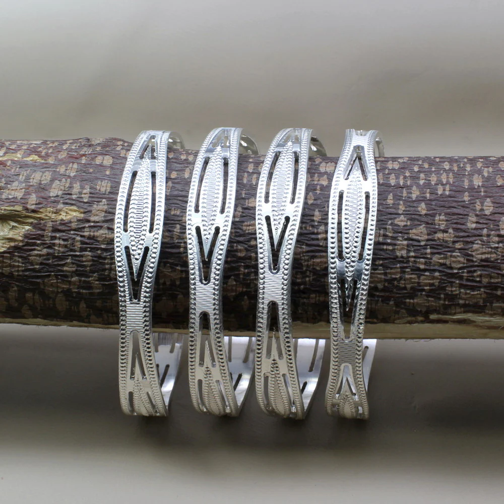 Indian Style Solid Real Silver Women Bangles Bracelet (Kangan) - Image 4